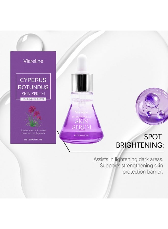 Viareline Post-hair removal serum inhibits hair growth, brightens skin tone, and fades hair traces. Cyperus rotundus skincare serum 30ml - Image 5
